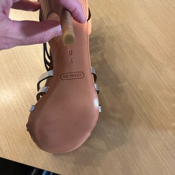 Coach Tan and Silver (metallic) High-heel Sandle, Size 7, Never Worn. - Picture 3 of 6